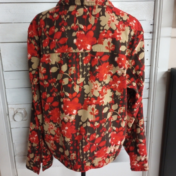 BAXTER & WELLS Womens Multicolor Floral Button Front Stretch Shacket XL Jacket - Picture 5 of 12